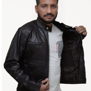 Men's Brown Cafe Racer Biker Leather jacket 02