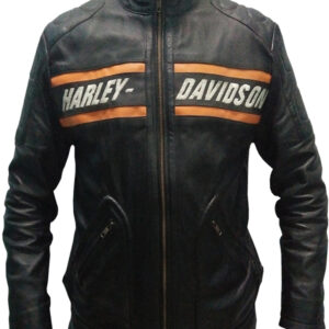 Mens Harley Goldbergh biker leather jacket