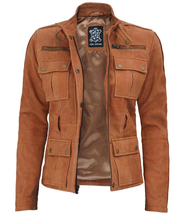 Carolyn Womens Suede Leather Jacket 02