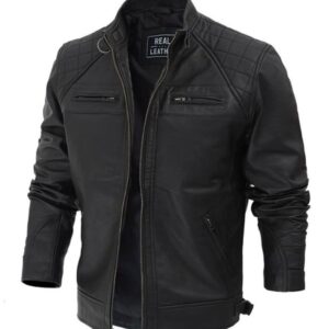 Johnson Diamond Classic Cafe Racer Biker Jacket