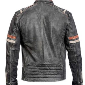 Retro 2 Motorcycle Black Leather Jacket