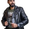 Men's Cry Baby Belted Leather Jacket